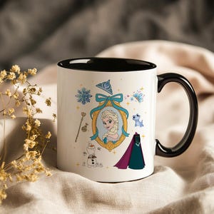 Frozen Elsa Mug - Cute Ceramic Cup with Olaf, Bruni & Snowflakes, Perfect Disney Gift for Fans image 4