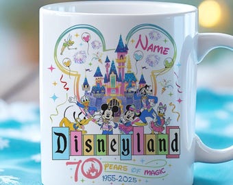 Disneyland 70th Anniversary Mug – Personalized Magical Gift for Disney Fans