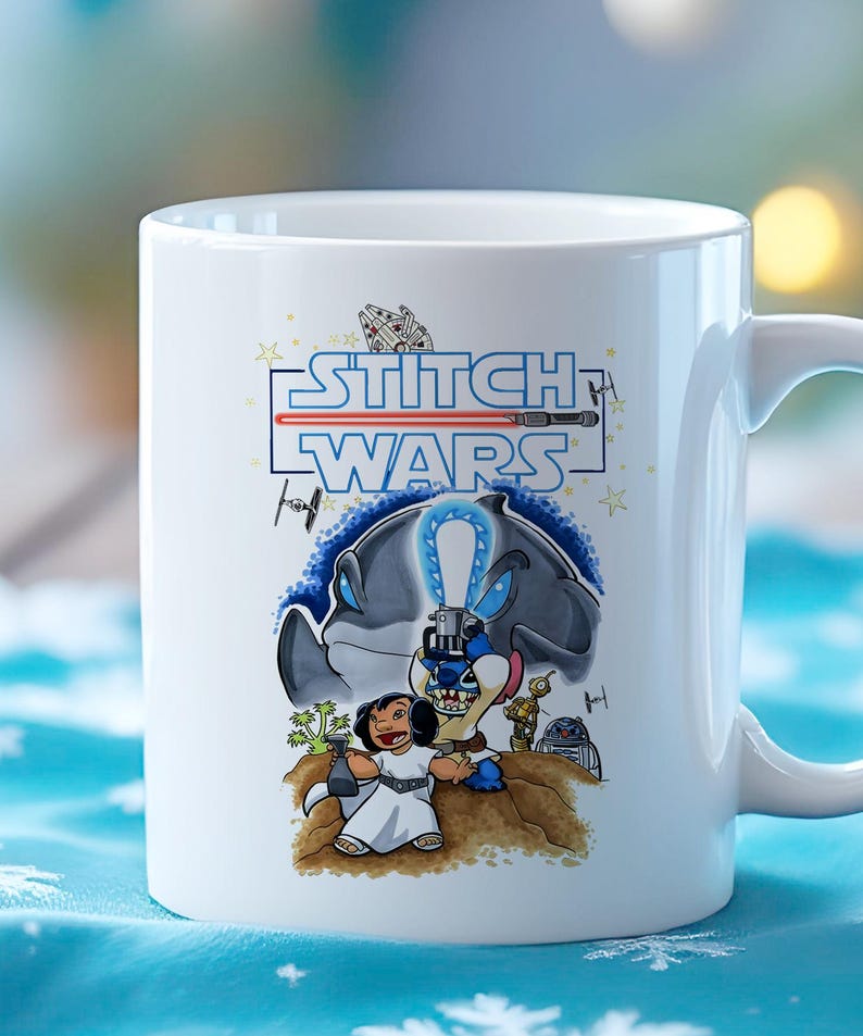 Kubek STITCH WARS – prezent inspirowany Gwiezdnymi Wojnami z Lilo i Stichem zdjęcie 1