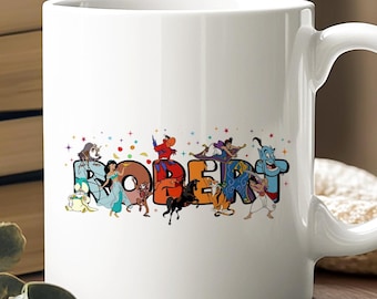Personalized Disney Mug, Custom Name Mug, Toy Story/Aladdin Mug, Custom Cartoon Mug, Name Change Available