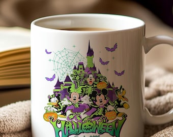 Spooktacular Halloween Party 2025 Disney Friends Skeleton Mug - Perfect Gift for Holiday Enthusiasts
