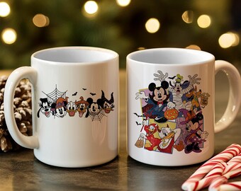 Spooky Disney Halloween Character Mug, Mickey Minnie and Friends Trick or Treat Cup