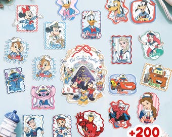Custom Disney Cruise Door Magnet, Personalized Mickey Family Cruise Decor, Disney Wish Adventure Stamp Magnet, Custom Name Cruise Gifts