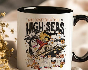 Spooky Halloween On The High Seas Disney Cruise Line Fan Mug - Perfect Gift For Cruisers And Disney Lovers