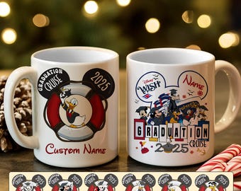 Personalized Disney Graduation Cruise Mug - Custom Name 2025 Graduate Gift