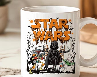 Star Wars Halloween Gift - Darth Vader Skeleton Mug - Spooky Season Coffee Cup - Perfect Present for Star Wars Lovers