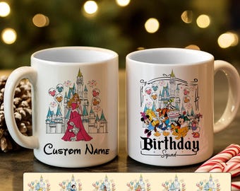Custom Name Disney Mugs, Magic Kingdom Gift For Friends Family