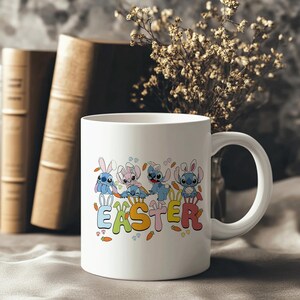 Disney Lilo och Stitch påskharemugg - Glad påsk Stitch kaffekopp bild 3