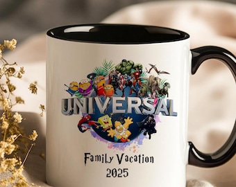 Universal Studios Family Vacation 2025 Mug, Theme Park Trip Souvenir