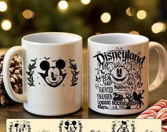 Spooky Mickey Vampire Halloween Mug, Disneyland Halloween Nightmare Mug, Haunted Mansion Oogie Boogie Bash