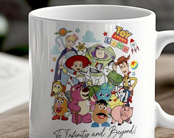 Disney Mug Set Vintage Cartoon Characters Toy Story Princess Castle Park Cup