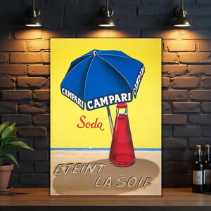 Plaque Vintage Campari Soda – « Éteint La Soif » – XXL (60 x 40 cm)