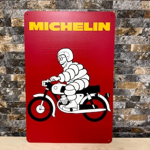 Letrero vintage raro - Cartel publicitario MICHELIN - Metal pesado - 60 x 40 cm