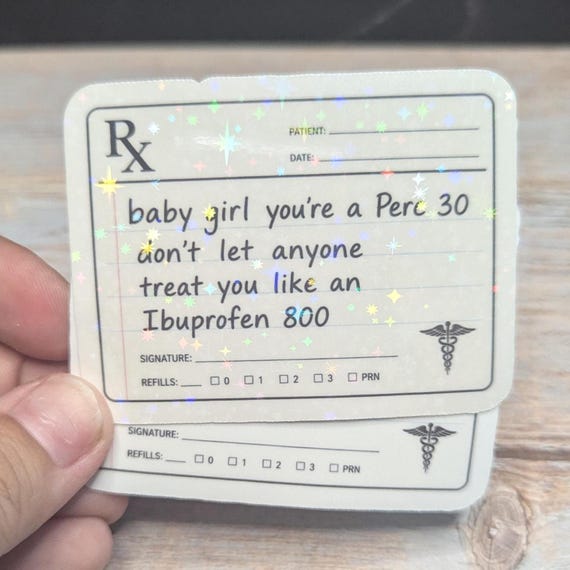 Baby Girl Perc 30 Sticker | Funny Medical Humor Decal, Pharmacy Nurse Gift