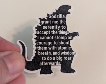Godzilla Emotional Support Vinyl Sticker: Atomic Breath Kaiju Therapy