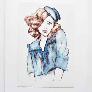 Lady vintage anni ' 50 la carta fatta a mano di parrucchieri
