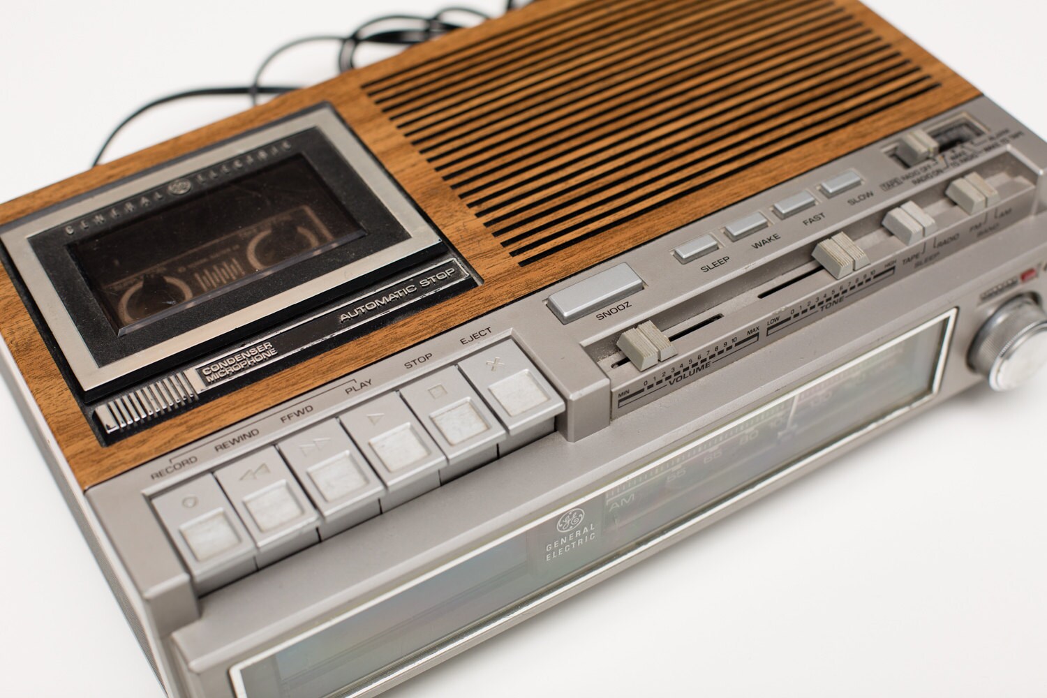 Vintage GE Digital Alarm Clock Cassette Player/Recorder Etsy