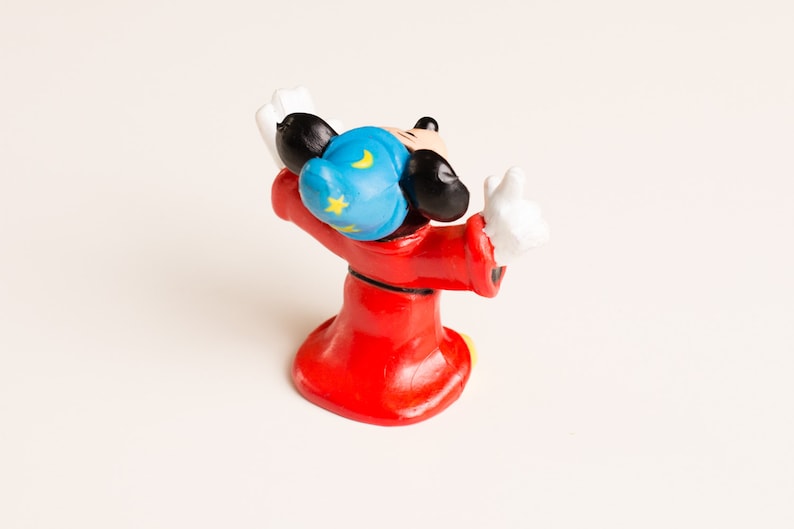 Cartoon Character Mickey Mouse Sorcerer/'s Apprentice Vintage 80s Disney Toy PVC Figure Magic Wizard