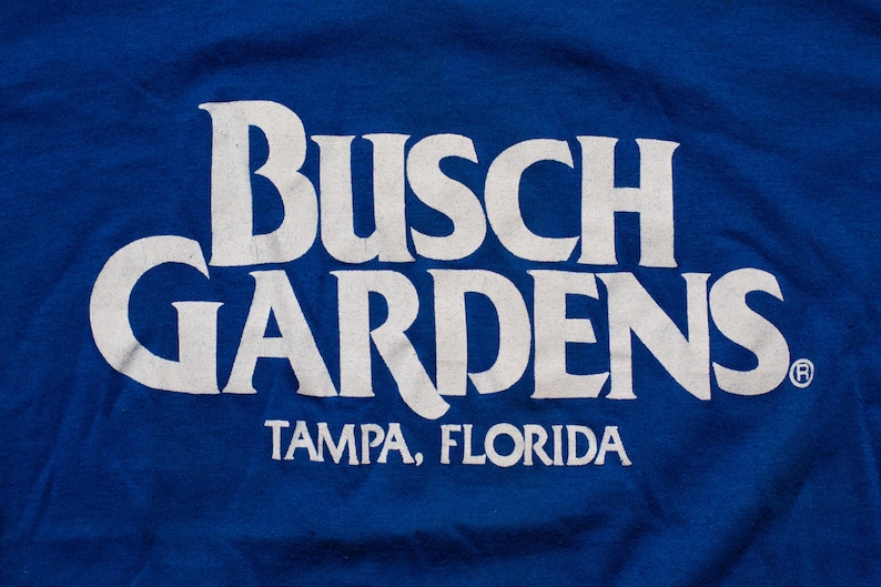 80s Busch Gardens Logo T Shirt Tampa Florida Souvenir Tee Etsy