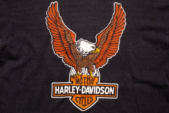 harley davidson eagle logo t shirt m mayo spruce vintage etsy
