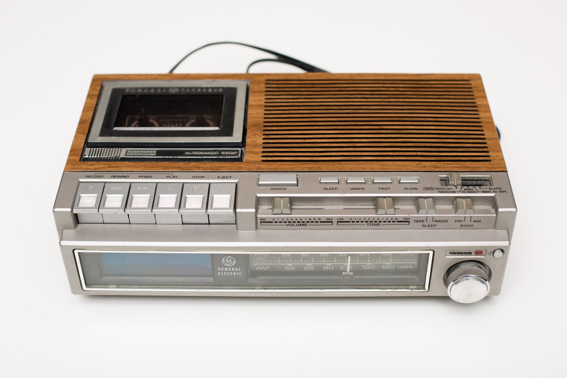 Vintage GE Digital Alarm Clock Cassette Player/Recorder Etsy