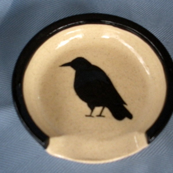 Spoon Rest with Black Raven