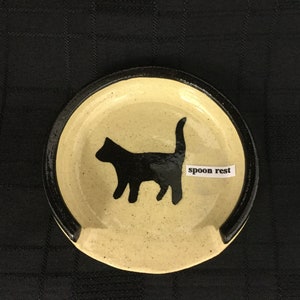 Spoon Rest with Black Cat