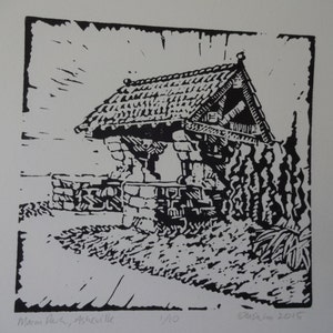 Macon Park, Asheville Block Print