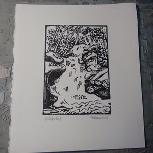 Waterfall Block Print