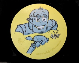 Robot with a Bee sticker