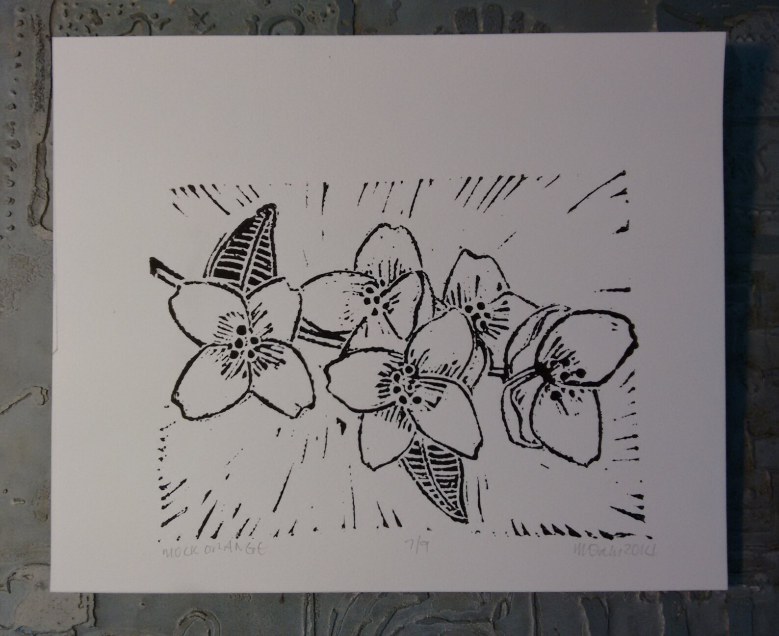 Mock Orange Block Print - Etsy