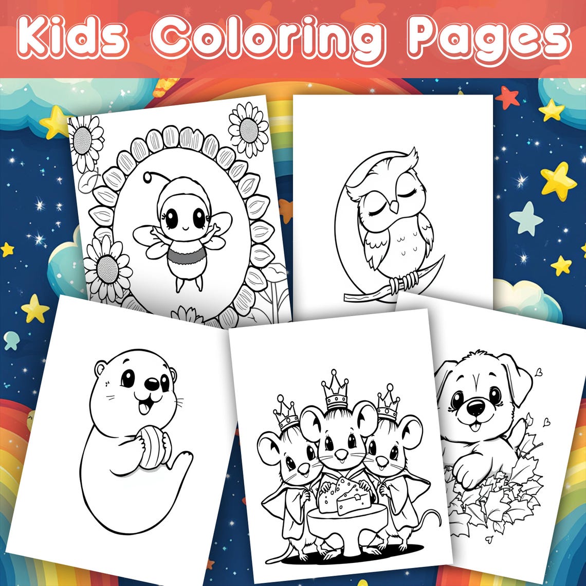 Printable Kids Coloring Pages, Printable Coloring Sheet, Printable ...