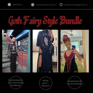 Goth Fairy  Personalized Style Bundle Thrifted | Fairy Inspired - Gothic Outfit Bundle | Alternative Fashion Bundle Box - Gift For Her