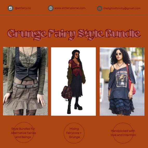 Grunge Fairy  Personalized Style Bundle Thrifted | Fairy Inspired - Grunge Outfit Bundle | Pinterest Fashion Bundle Box - Gift For Her