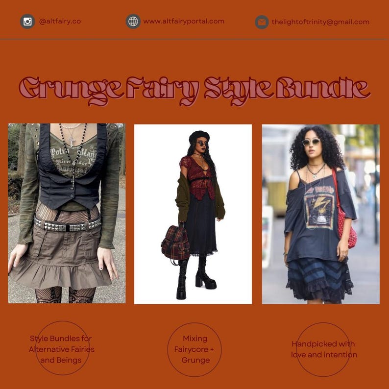 Grunge Fairy Personalized Style Bundle Thrifted | Fairy Inspired - Grunge Outfit Bundle | Pinterest Fashion Bundle Box - Gift For Her image 1