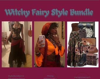 Witchy Fairy personalisiertes Style Bundle Thrifted | Von Feen inspiriert - Whimsigoth Witchy Outfit Bundle | Fashion Bundle Box - Geschenk für sie
