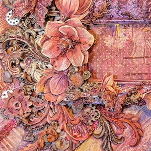The Flame of Sunset Steampunk Picture Frame Wall Art, Eclectic Art, Steampunk Wall Art, Industrial Art, Handmade Mixed Media Wall Art