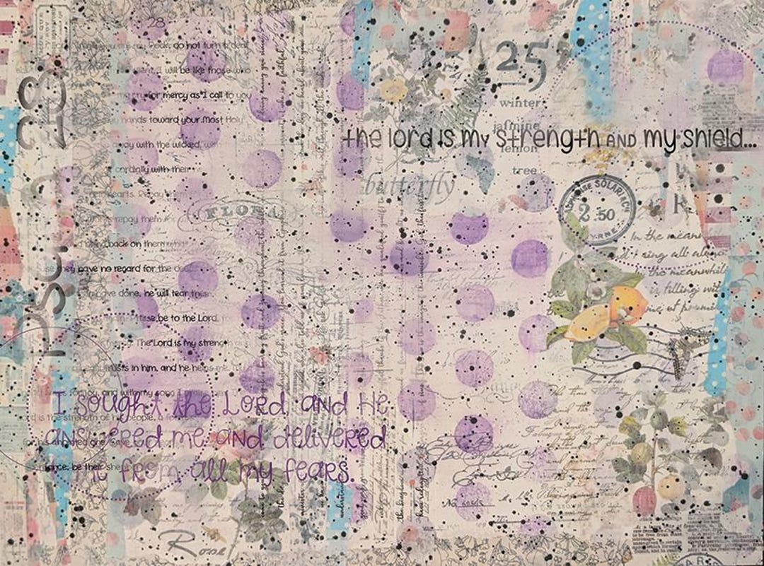 Printable Pastel Dots, Mixed Media Digital Art Pages, Junk Journal Page ...