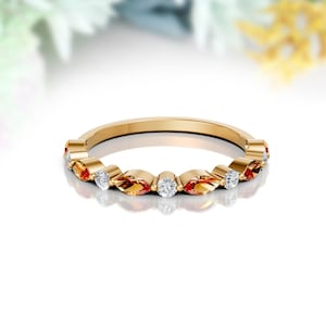 Citrine Eternity Band 14K Solid Gold Eternity Ring November Birthstone Matching Band Citrine Gemstone Wedding Ring Dainty Stacking Ring