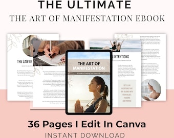 Manifestation Guide: Gesetz der Anziehungskraft Canva eBook (PLR Digital Produkt)