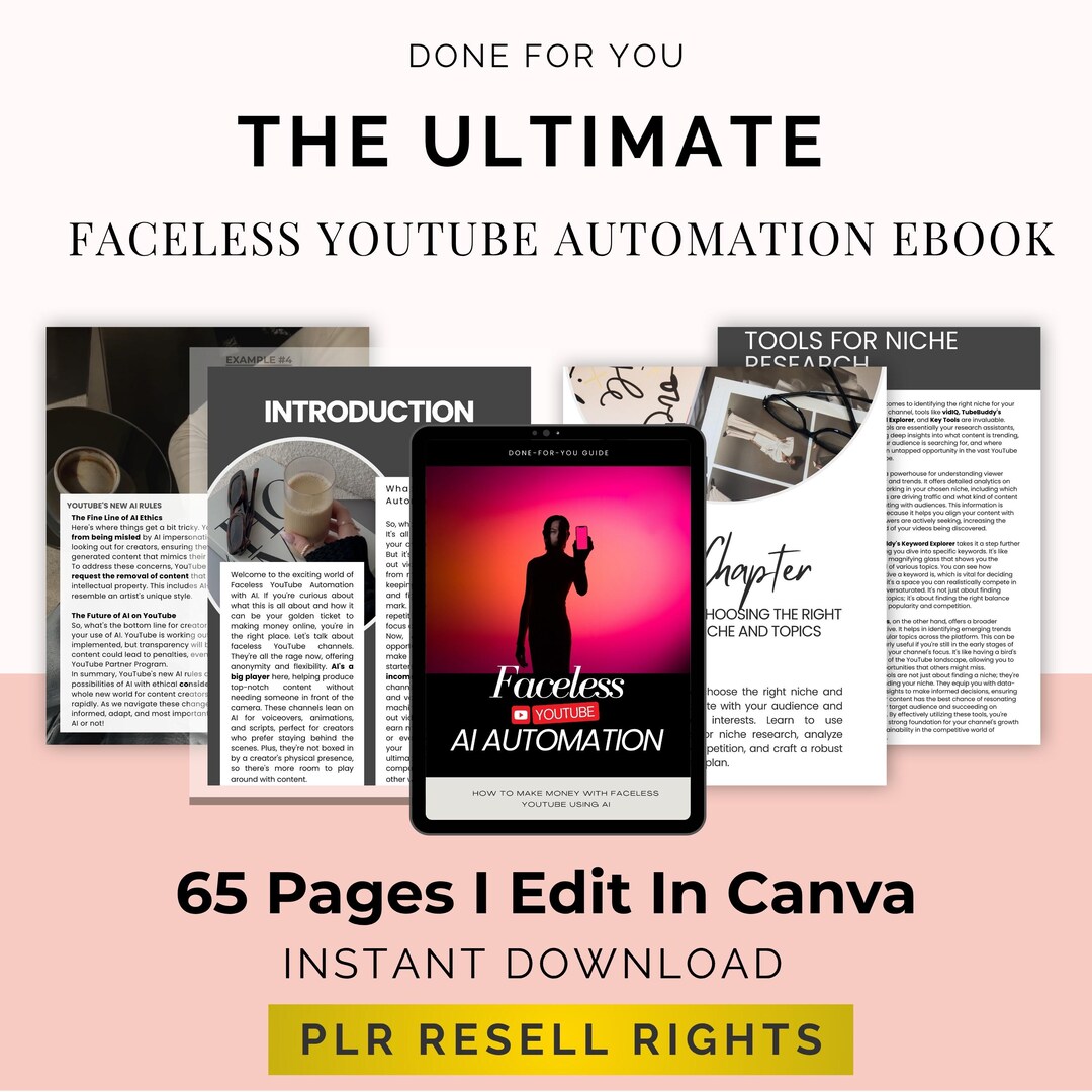Face Less Youtube Channel Worksheet.pdf Faceless Youtube Automation Guide: AI Strategy, Canva Template (PDF ...