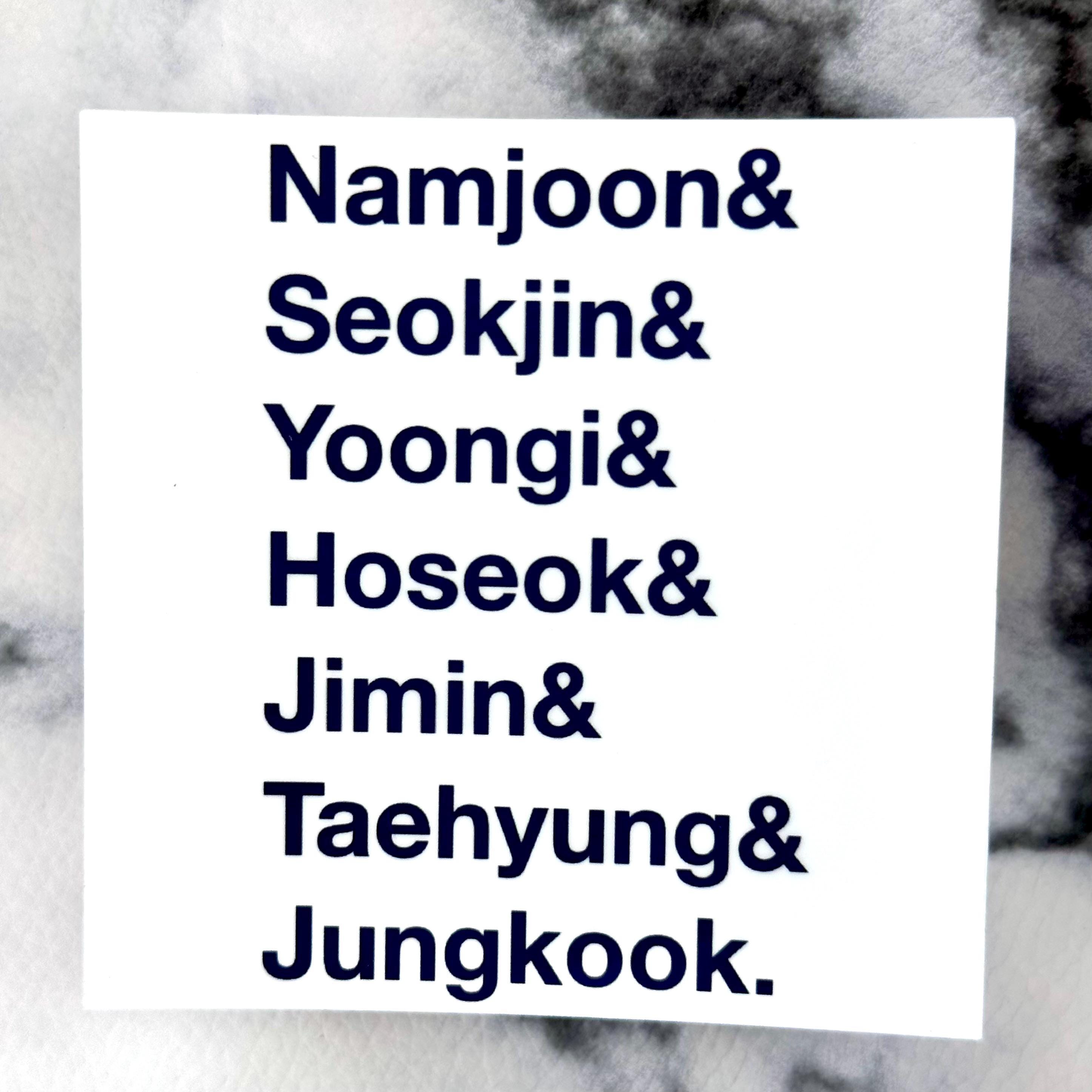 BTS FANCHANT NAMES: Vinyl Sticker - Etsy
