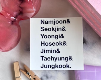 BTS FANCHANT NAMES: Vinyl Sticker