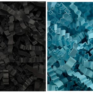 Papel picado preto e azul para enchimento de cestas de presentes, ideal para embalagens de pequenas empresas, caixas de presente e materiais de envio – Fabricado nos EUA