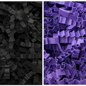 Papel picado preto e roxo para enchimento de cestas de presentes – Papel grosso picado – Ideal para caixas de presentes de pequenas empresas – Fabricado nos EUA