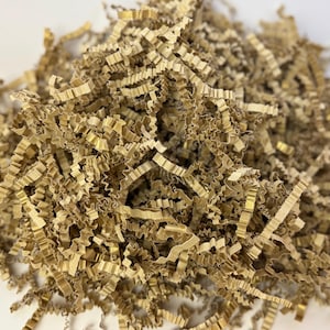 Carta tagliata a pezzetti con effetto arricciato dorato – Riempitivo metallico per scatole regalo – Imballaggio premium per piccole imprese – Taglio spesso – Prodotto negli Stati Uniti