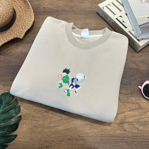 Anime Embroidered Sweatshirt, Embroidered HxH Anime Sweatshirt, Anime Characters Hoodie, Gift For Friends, Gift For Fans  EHUNT035