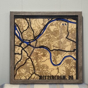 Pittsburgh, Pennsylvanie, ville, carte, State College, décoration, cadeau, Steelers