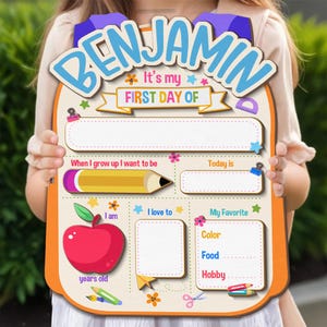 Personalized First & Last Day of School Sign: Reusable Photo Prop