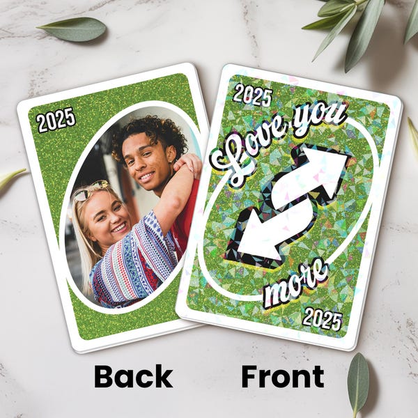 I Love You More UNO Reverse Card Personalized Gift Custom Anniversary Present Partner Wedding Card Husband Her